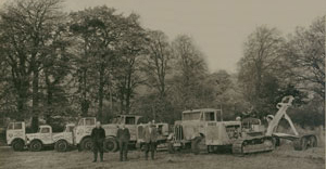 Eric, Bob and Archie Whatton with all their machinery lined up.